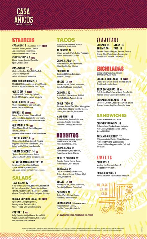 casaamigosaz menu|Casa Amigos 